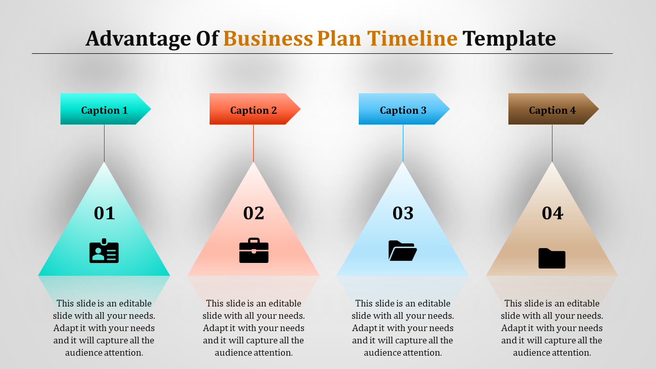 Triangle Shape Business Plan Timeline Template